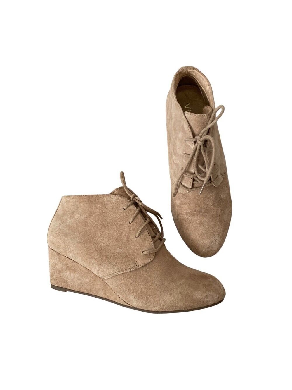 Vionic Elevated Becca Wedge Suede Weather-resistant Bootie Light Tan US 6.5